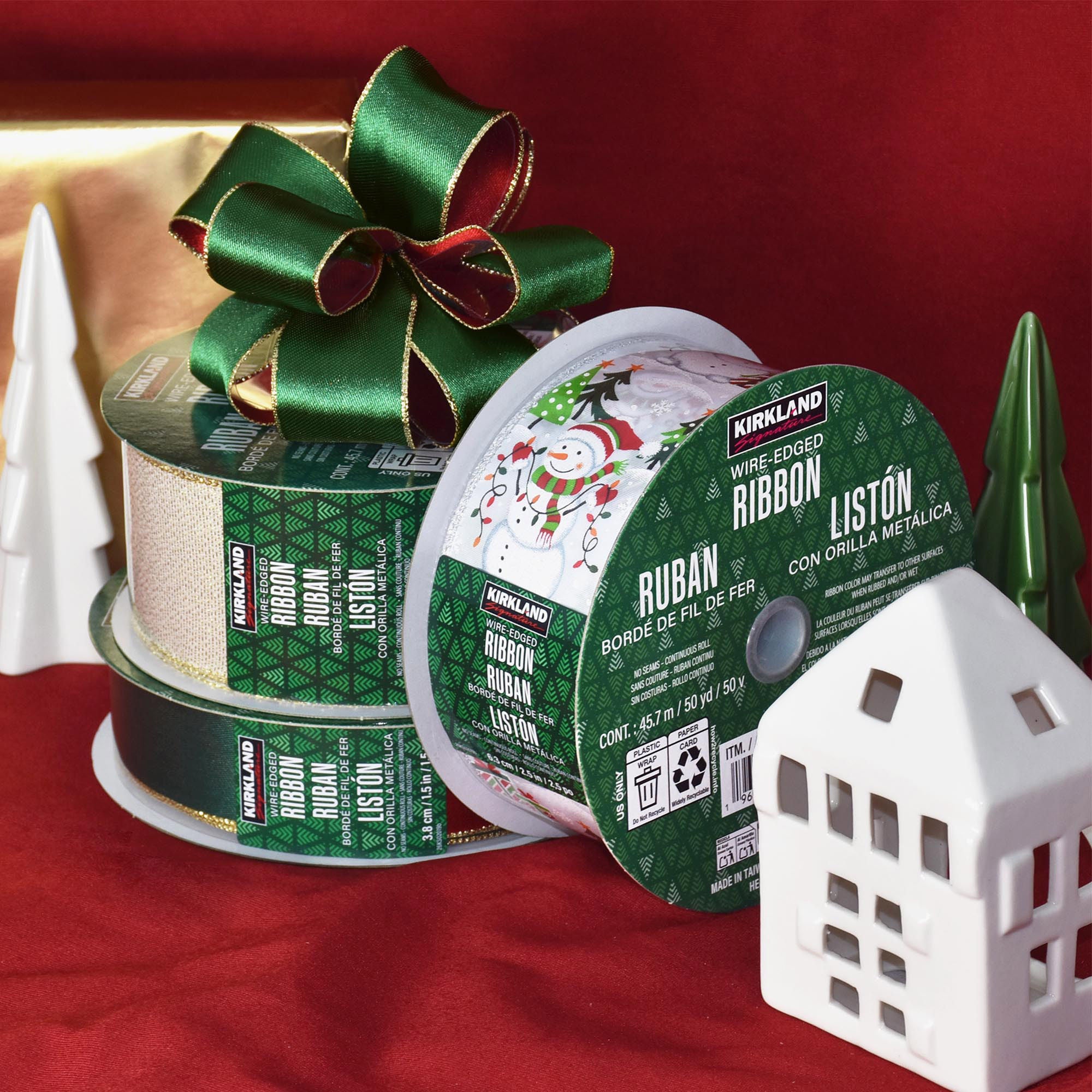 ୨୧⑅*Kurokuページ୨୧⑅* Kirkland Signature Wire-Edge Holiday Ribbon, 50 yards | Costco