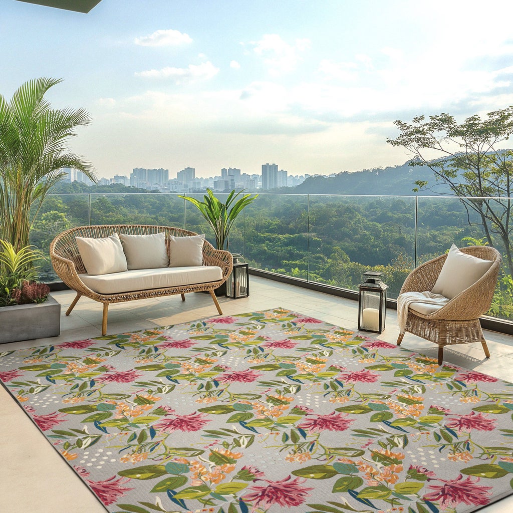 Fresco Indoor/Outdoor Rug Collection, Darra Light Gray | Costco