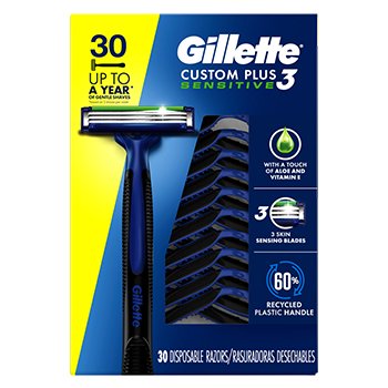 Gillette Custom Plus3 Sensitive Disposable Razors