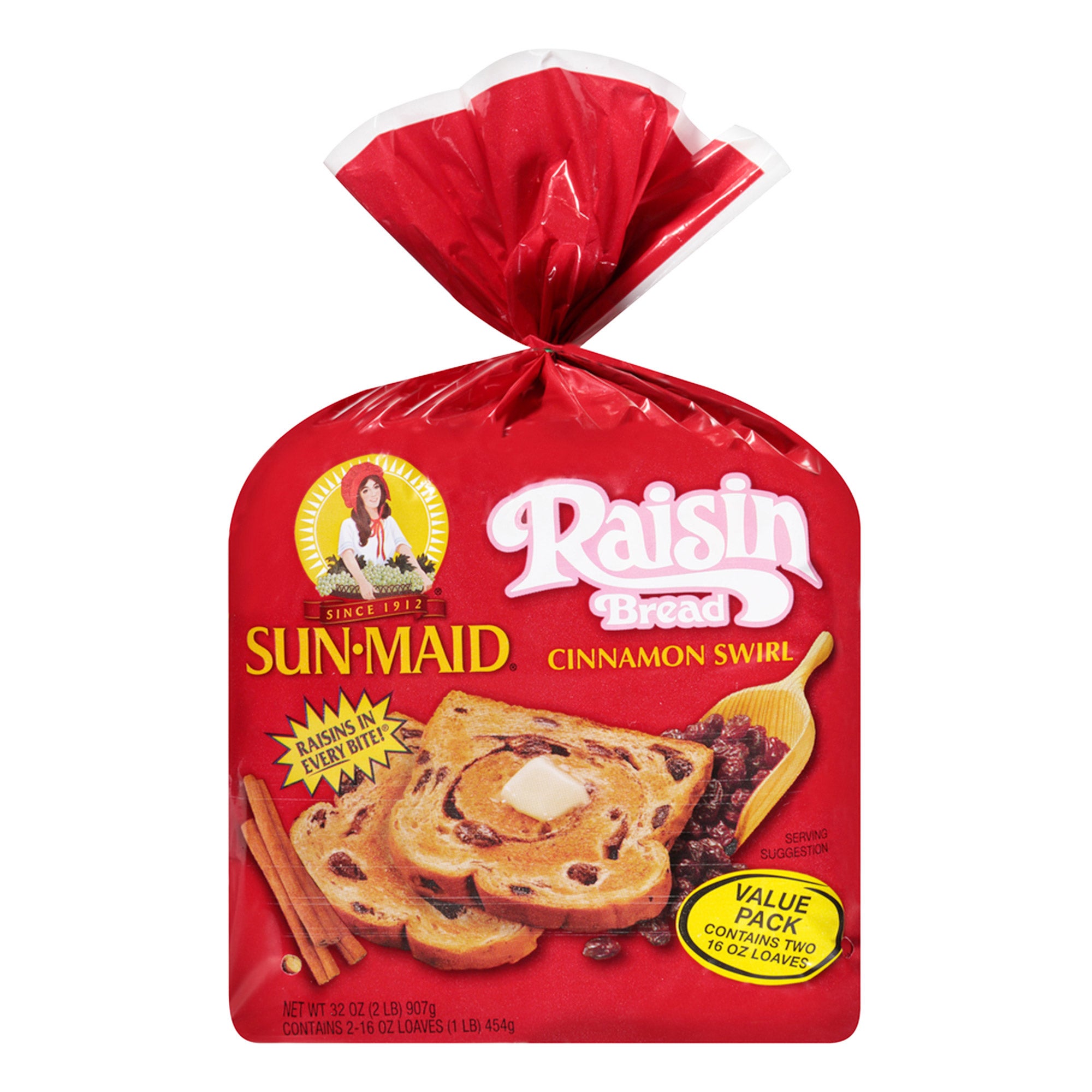 Sun-Maid Raisin Bread Cinnamon Swirl, 16 oz, 2-count