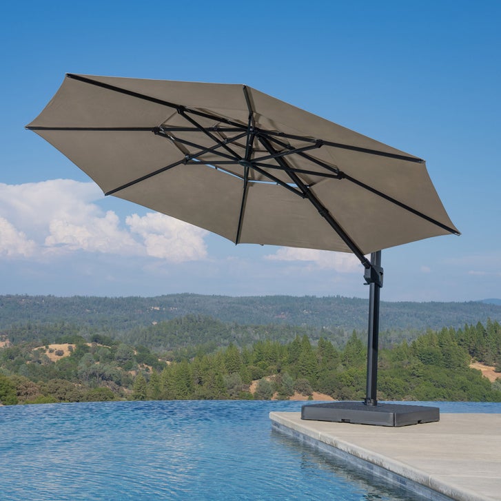 costco outdoor patio square umbrella 9 Feet Cantilever Umbrella Aluminum Offs SpaChemGuy barbecue bar SunVilla 11' Modern Flat Commercial