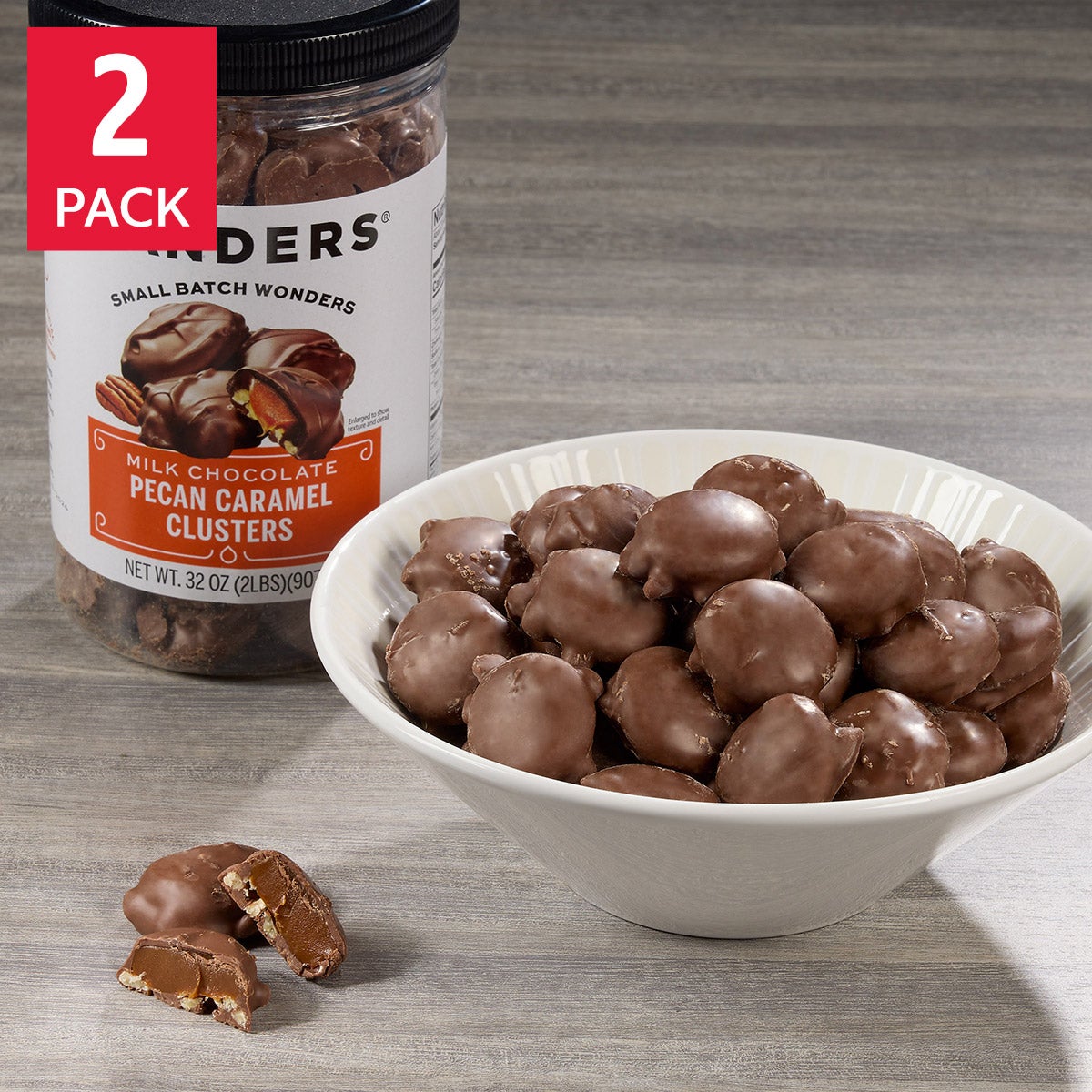 Sanders Milk Chocolate Pecan Caramel Clusters 32 oz, 2-pack | Costco