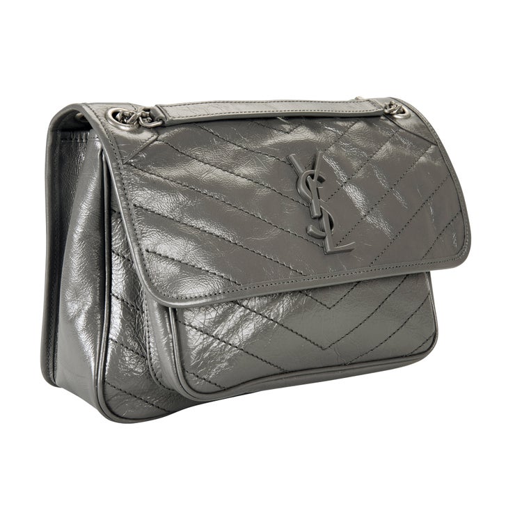 Yves Saint Laurent Med Niki Vintage Crossbody, Storm | Costco Yves Saint Laurent Med Niki Vintage Crossbody, Storm | Costco