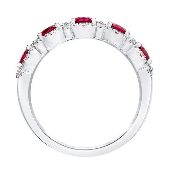 Ruby and Diamond 14kt White Gold Ring | Costco