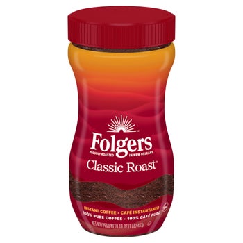 Folgers Instant Coffee Classic Roast Coffee, 16 oz