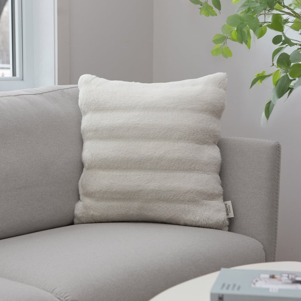 Roots Home Faux Fur & Flannel Cushion | Costco