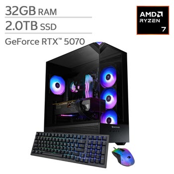 iBUYPOWER Element Gaming PC Desktop - AMD Ryzen 7 9800X3D - NVIDIA GeForce RTX 5070 12GB -  Windows 11 Home - 32GB RAM - 2TB SSD