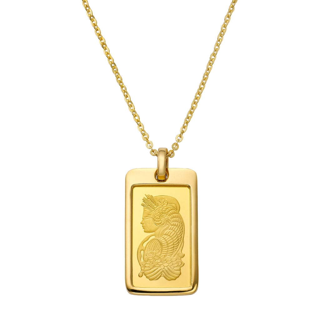 5 Gram Pure Gold Bar PAMP Suisse Lady Fortuna with 18kt Yellow Gold ...
