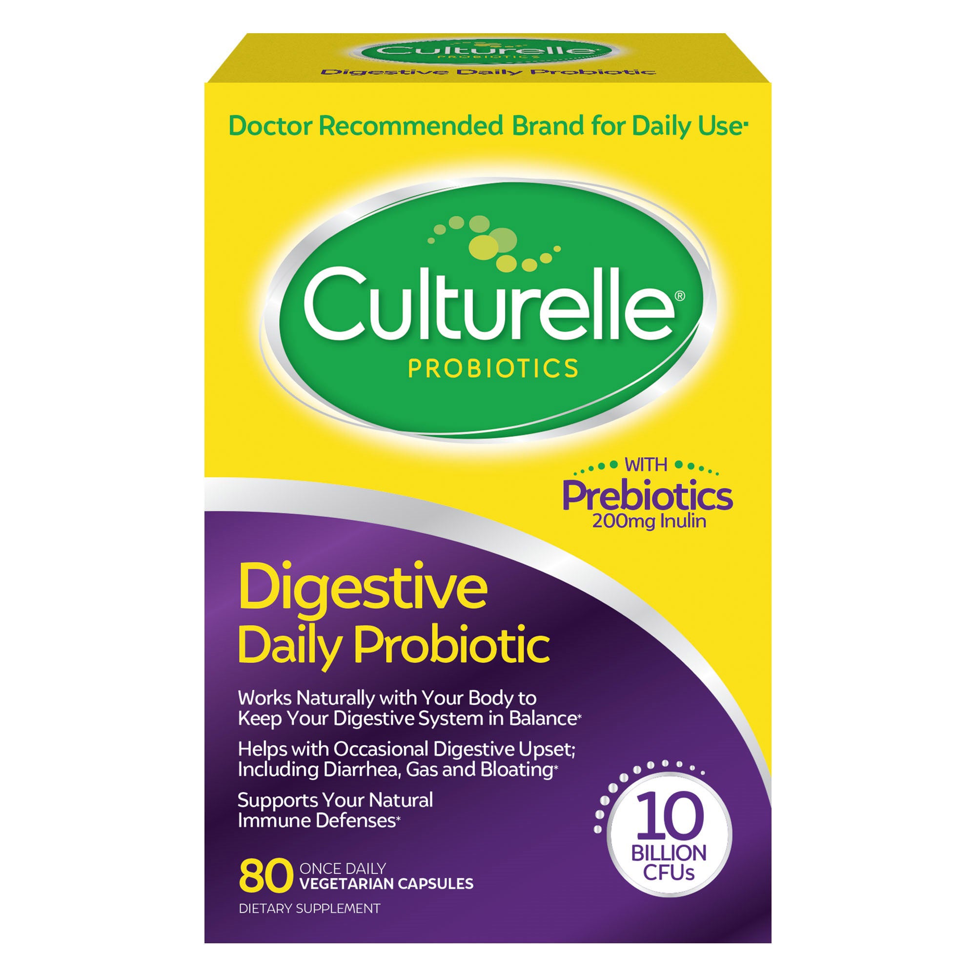 Culturelle Digestive Health Probiotic, 80 Vegetarian Capsules | Costco