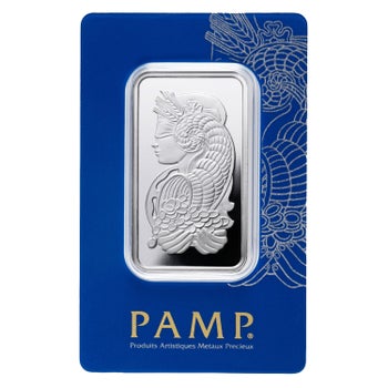1 oz Silver Bar PAMP Suisse Lady Fortuna, 25-count