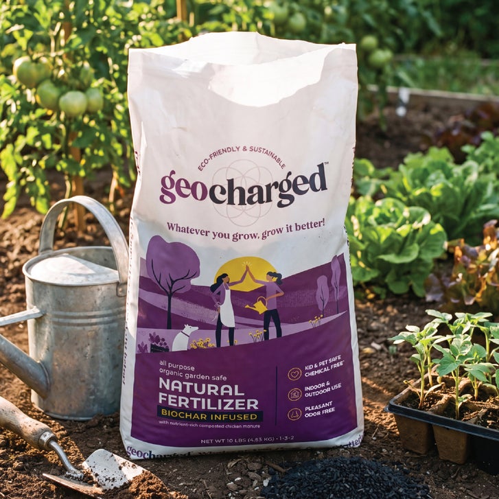Geocharged Natural Multi-Purpose Fertilizer with Biochar, 10 lb, 2