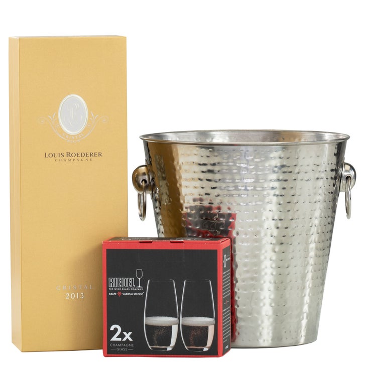 96 Points 2013 Louis Roederer Brut “Cristal” Champagne w/ 2 Riedel