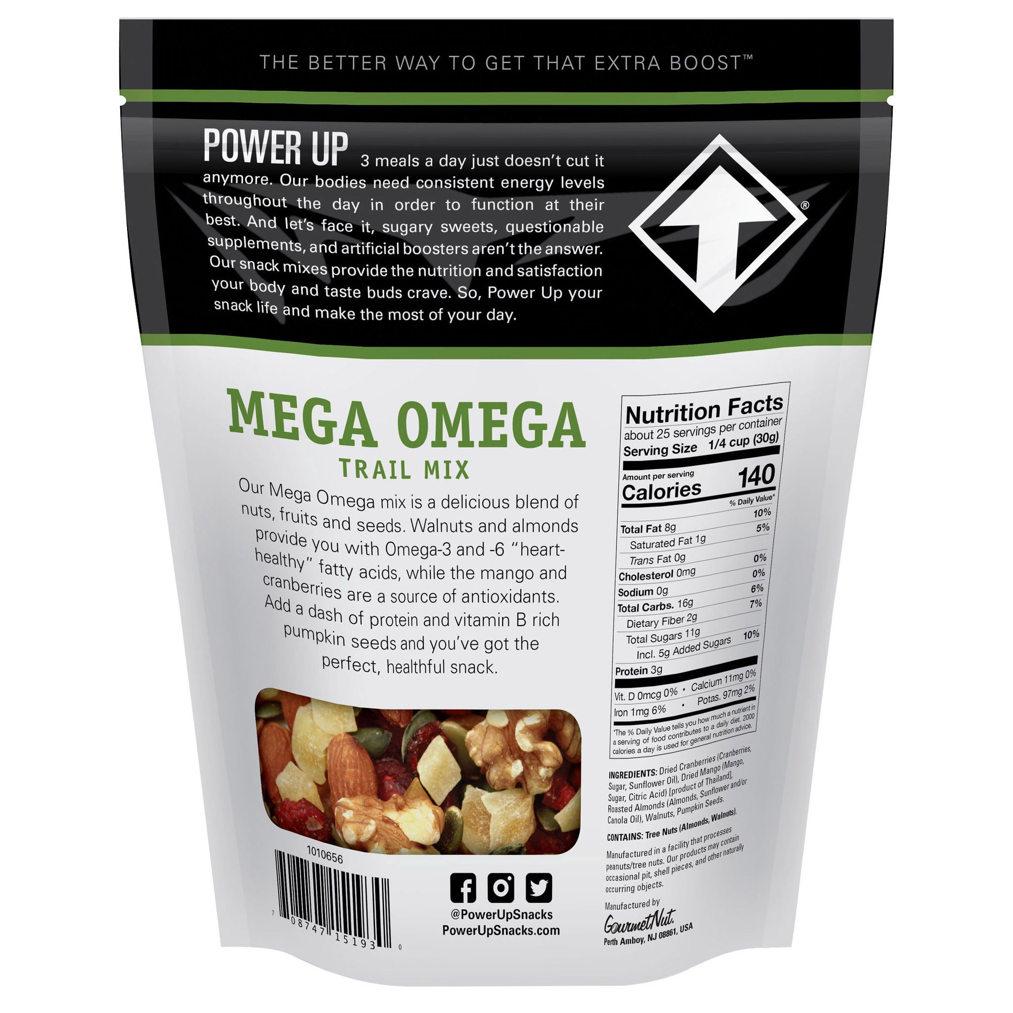Gourmet Nut Power Up Trail Mix, Mega Omega, 26 oz | Costco