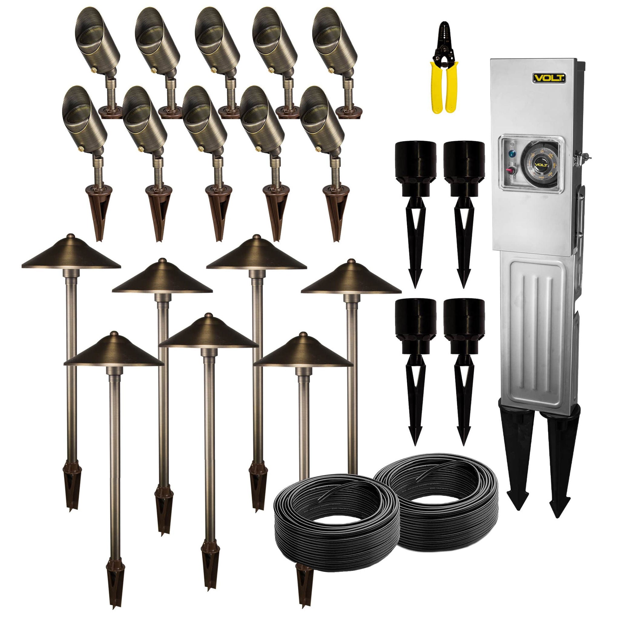 VOLT Low Voltage LED Outdoor 17-Light Kit with 150W Transformer