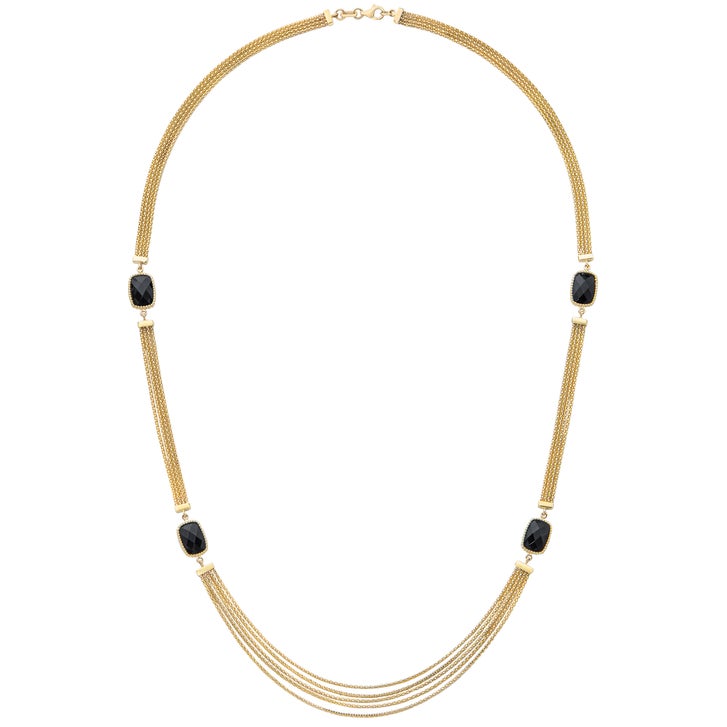 Black Onyx 14kt Yellow Gold Chain Necklace | Costco