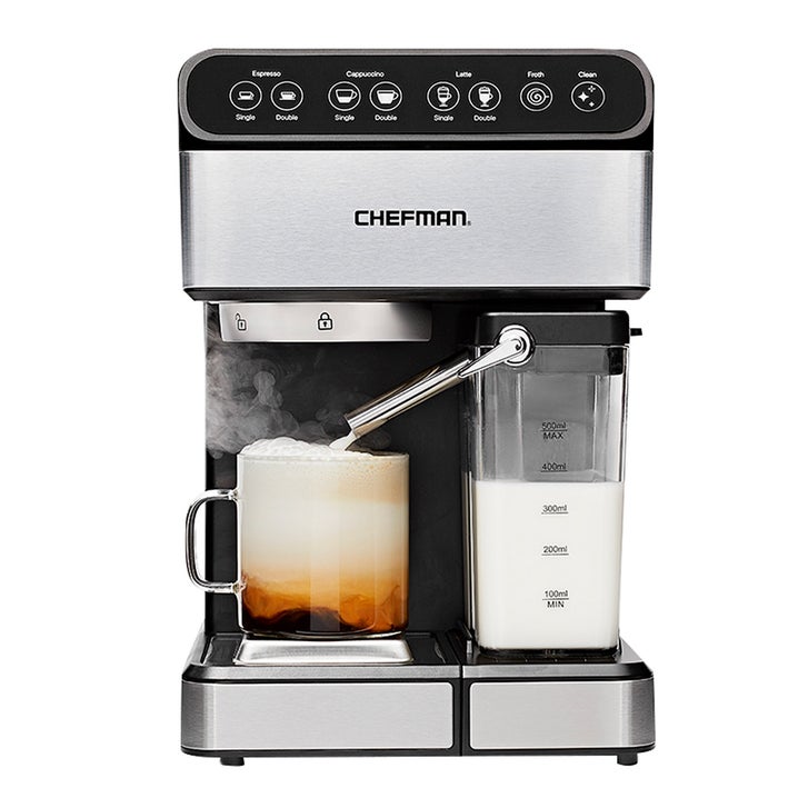 Chefman エスプレッソマシン 本体 ステンレス Chefman 6-in-1 Stainless Steel 15-Bar Pump Espresso Machine | Costco