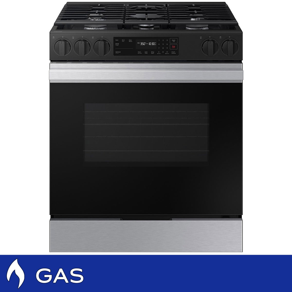 Samsung Bespoke 6.0 cu. ft. Smart Slide-In GAS Range with Precision Knobs, Glass Touch Controls & Storage Drawer