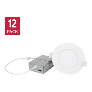 Luminus 4 in. 5CCT Recessed Panel Light Kit, 12-pack
