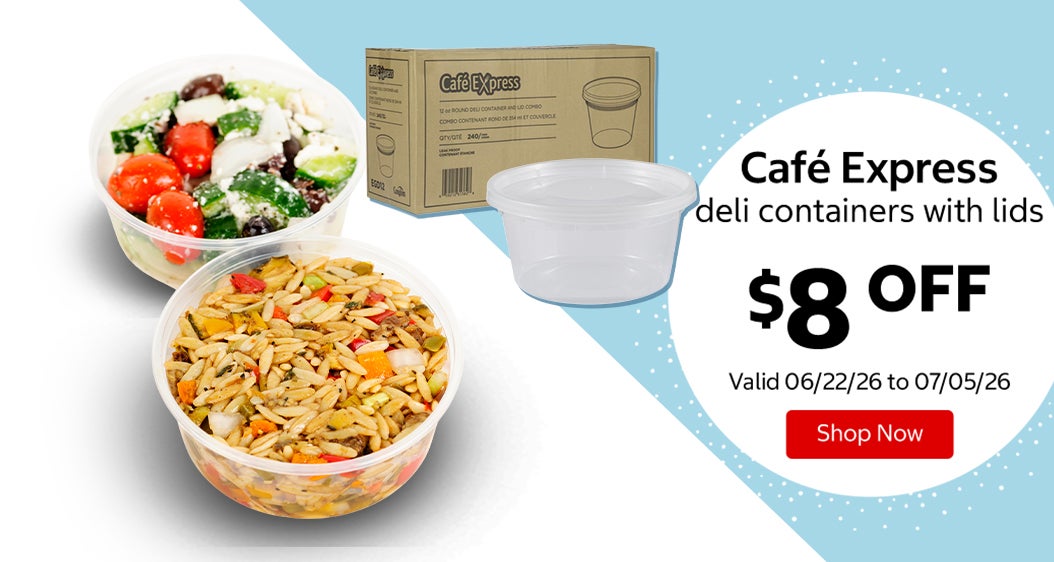 Café Express deli containers with lids $8 OFF Valid 06/22/26 to 07/05/26 Shop Now 