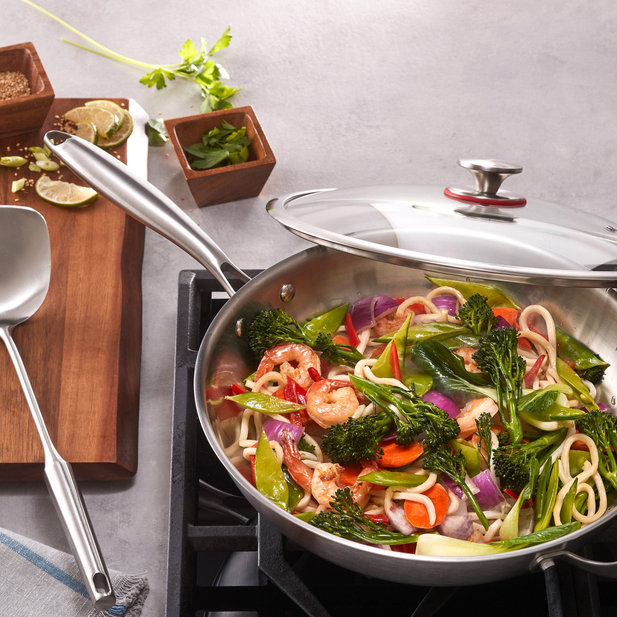 調理器具 GEMKOCH MULTI WOK & STEAMER 32CM MIU Stainless Steel Wok | Costco