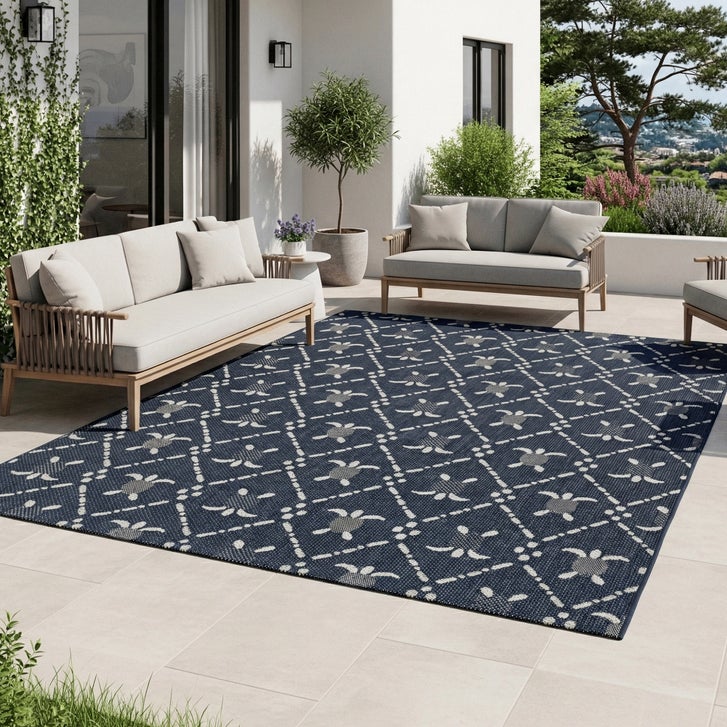 Reyn Spooner Indoor/Outdoor Area Rug, Royal Honu, 7’10” x 10’ | Costco
