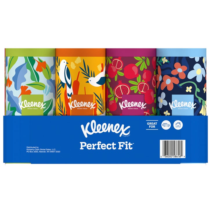 Kleenex Perfect Fit Facial Tissue Cylinders, 2-Ply, 50 Tissues, 12