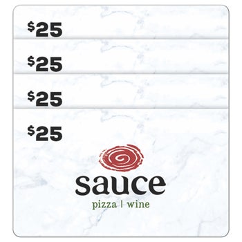 Sauce Pizza and Wine Four Restaurant eGift Cards ($100 Value)