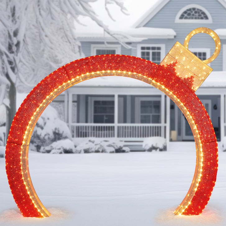 LED スターアーチ 屋内屋外兼用 イルミネーション クリスマス コストコ　大型 9' Ornament Arch with LED Twinkle Lights | Costco